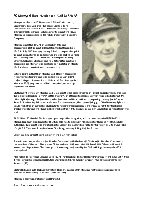 A preview of a PDF biography for Hutchinson, Mervyn Gillard